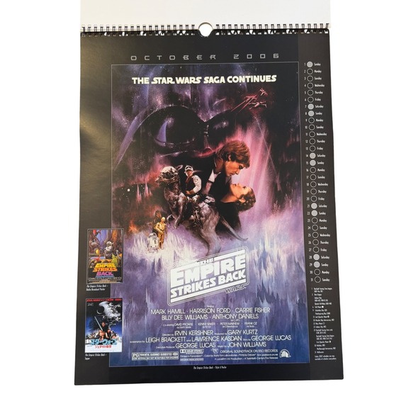 Star Wars 2006 Poster Calendar Lucasfilm Movie Art Revenge of the Jedi Yoda - Picture 12 of 14